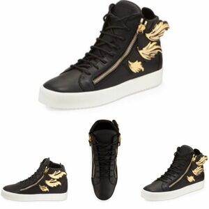 GIUSEPPE ZANTTI CRUEL WING GOLD SNEAKERS